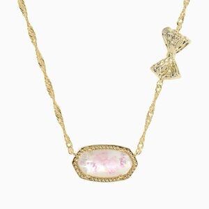 Loveshackfancy/Kendra Scott collab Gold and Pink Bow Necklace